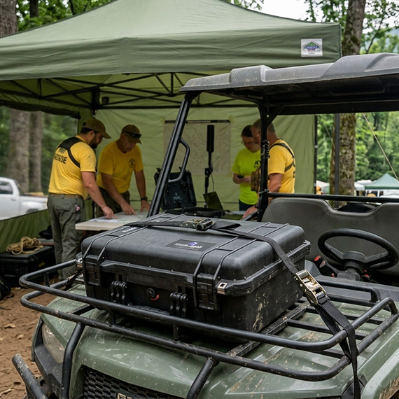 Plum Scout mounted to Search & Rescue UTV